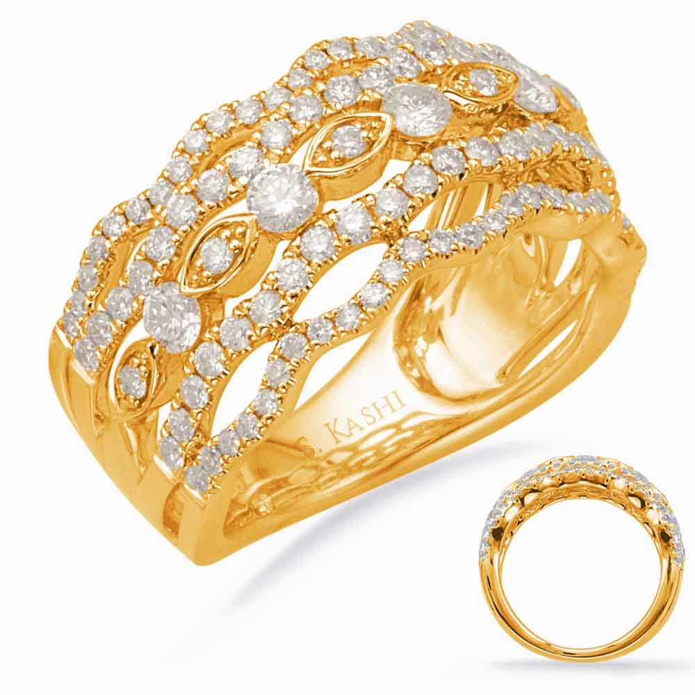 1.08 ctw. YELLOW GOLD DIAMOND FASHION RING D4599YG