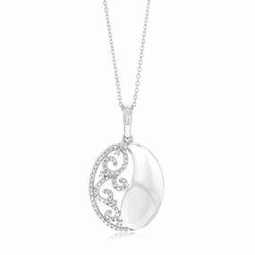 1/10 Carat Diamond Circle Pendant in Sterling Silver