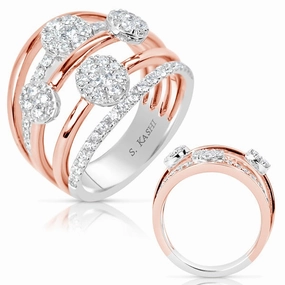 1.10 ctw. ROSE & WHITE GOLD DIAMOND RING D4474RW