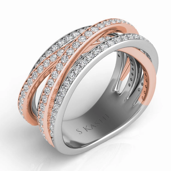 1.11 ctw. ROSE & WHITE GOLD DIAMOND FASHION RING D4227RW