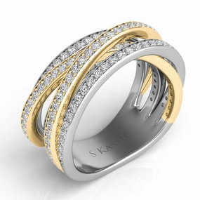 1.11 ctw. YELLOW & WHITE GOLD DIAMOND FASHION RING D4227YW