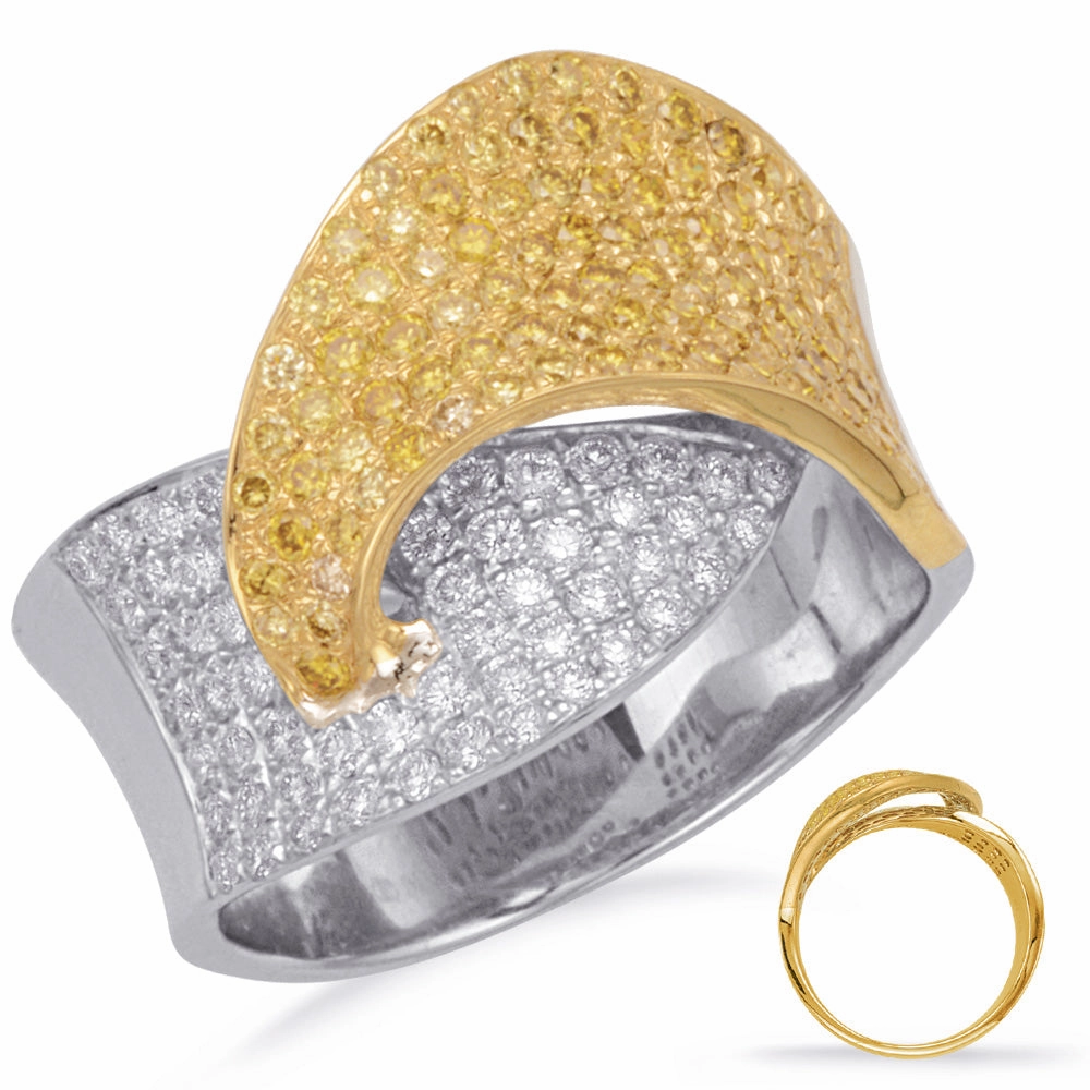 1.13 ctw. WHITE GOLD YELLOW DIAMOND RING D3921WG