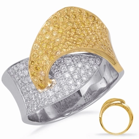 1.13 ctw. WHITE GOLD YELLOW DIAMOND RING D3921WG