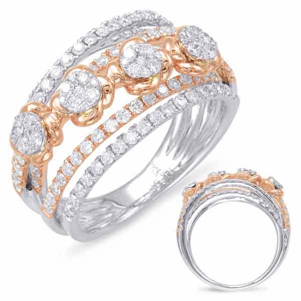 1.18 ctw. ROSE & WHITE GOLD DIAMOND FASHION RING D4541RW