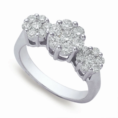 1.19 ctw. WHITE GOLD FLOWER RING D4101WG