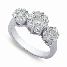 1.19 ctw. WHITE GOLD FLOWER RING D4101WG
