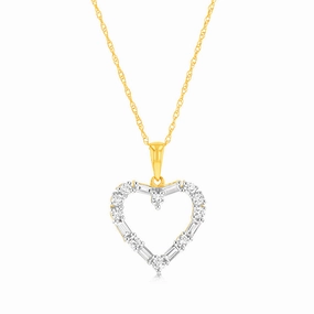 1/2 Carat Luminesce Lab Grown Heart Pendant In 9ct Yellow Gold