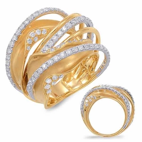 1.47 ctw. WHITE & YELLOW GOLD DIAMOND FASHION RING D4371YW