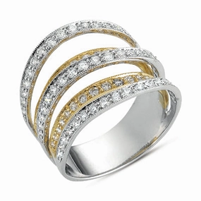 1.53 ctw. WHITE & YELLOW GOLD PAVE RING D3937YW