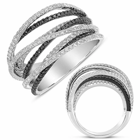1.56 ctw. WHITE & BLACK DIAMOND PAVE RING D4333BLWG