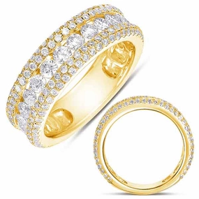 1.64 ctw. YELLOW GOLD PAVE BAND D4081YG