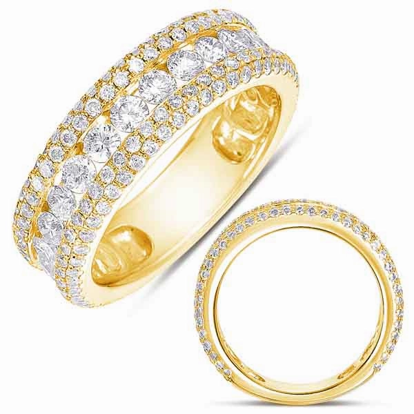 1.64 ctw. YELLOW GOLD PAVE BAND D4081YG
