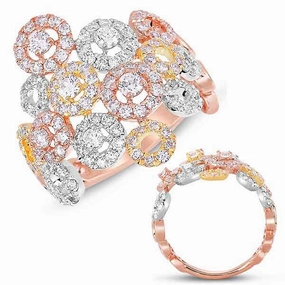 1.70 ctw. ROSE & YELLOW & WHITE FASHION RING D4307WYR