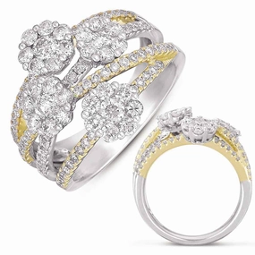 1.84 ctw. WHITE & YELLOW GOLD PAVE RING D4250YW