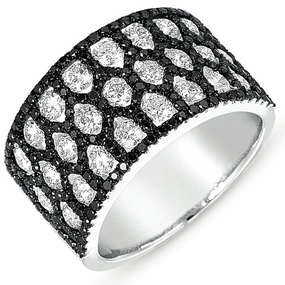 2.07 ctw. WHITE GOLD BLACK & WHITE DIAMOND RING D4276BLWG