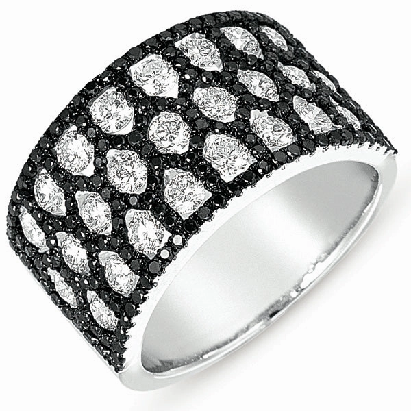 2.07 ctw. WHITE GOLD BLACK & WHITE DIAMOND RING D4276BLWG