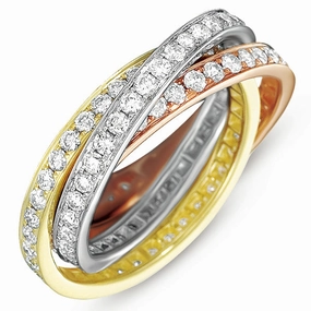 2.19 ctw. ROSE & YELLOW & WHITE PAVE BANDS D4210RYW