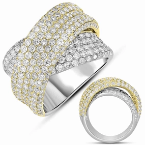 3.47 ctw. YELLOW & WHITE GOLD DIAMOND FASHION RING D4082YW