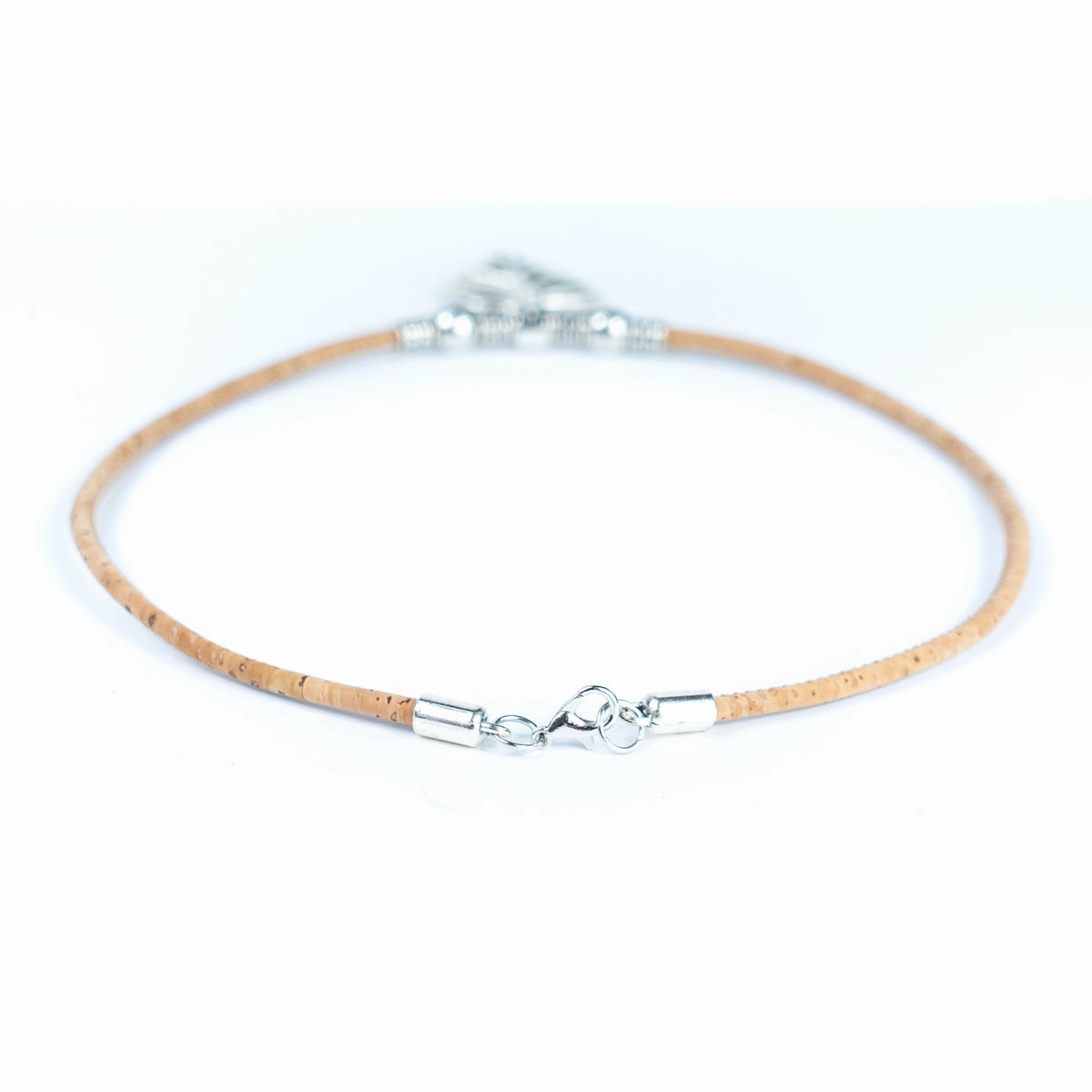 3 styles of handmade necklaces for women with natural cork cord and alloy hardware NE-1081-MIX-3