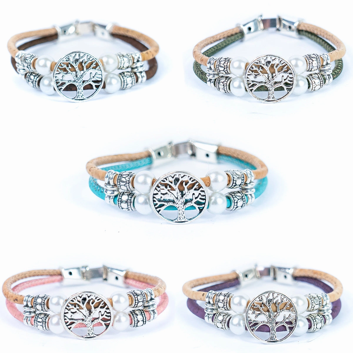3MM round Colored cork  Handmade bracelet DBR-001-MIX-5new