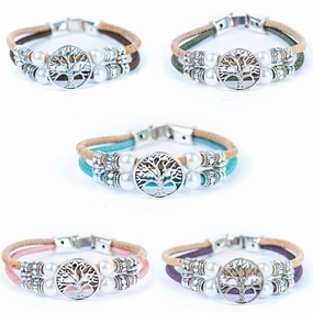 3MM round Colored cork  Handmade bracelet DBR-001-MIX-5new
