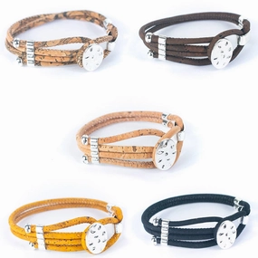 3MM round Colored cork Handmade Cork Bracelet DBR-030-MIX-5