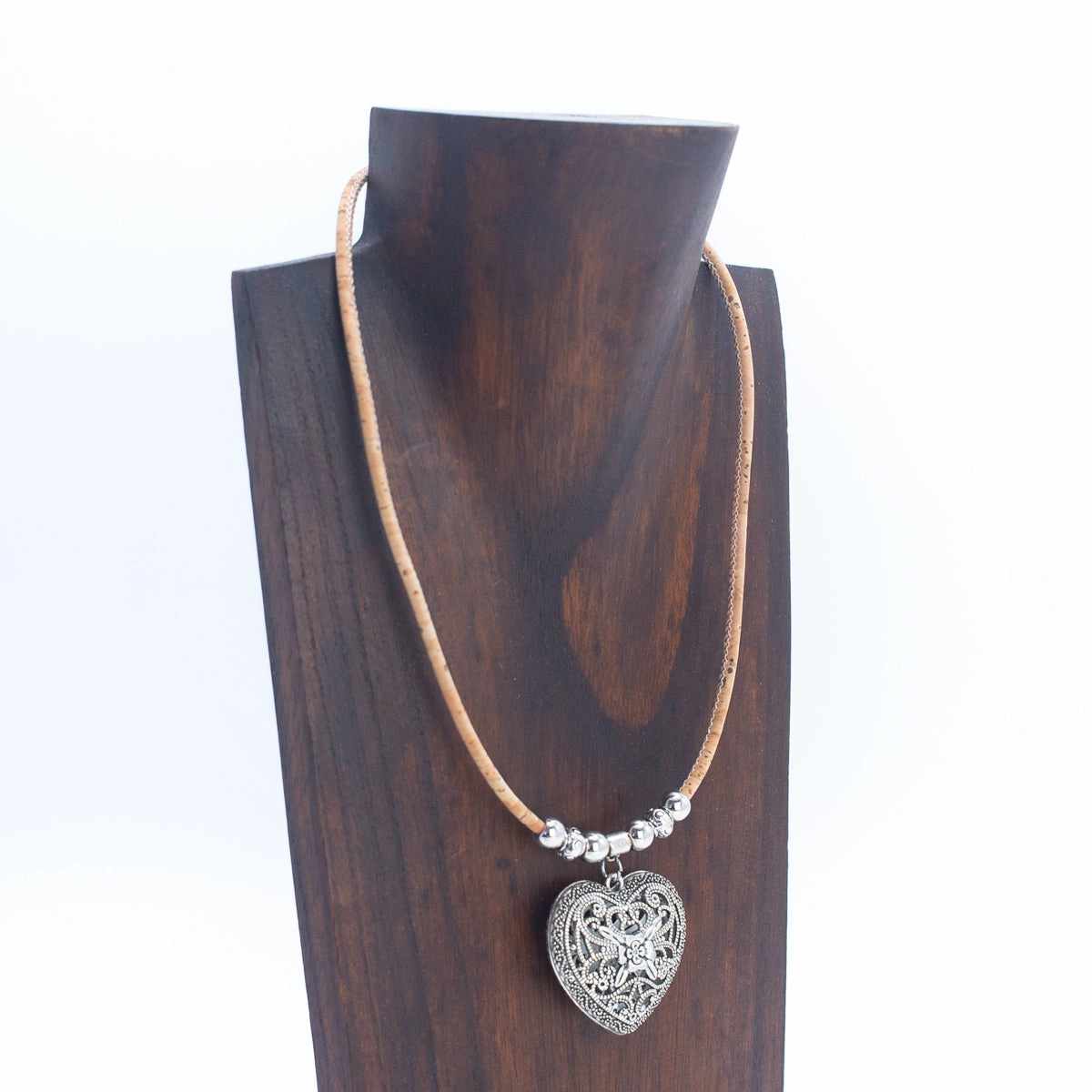 3MM round natural cork handmade women's cork necklace N-323-MIX-5