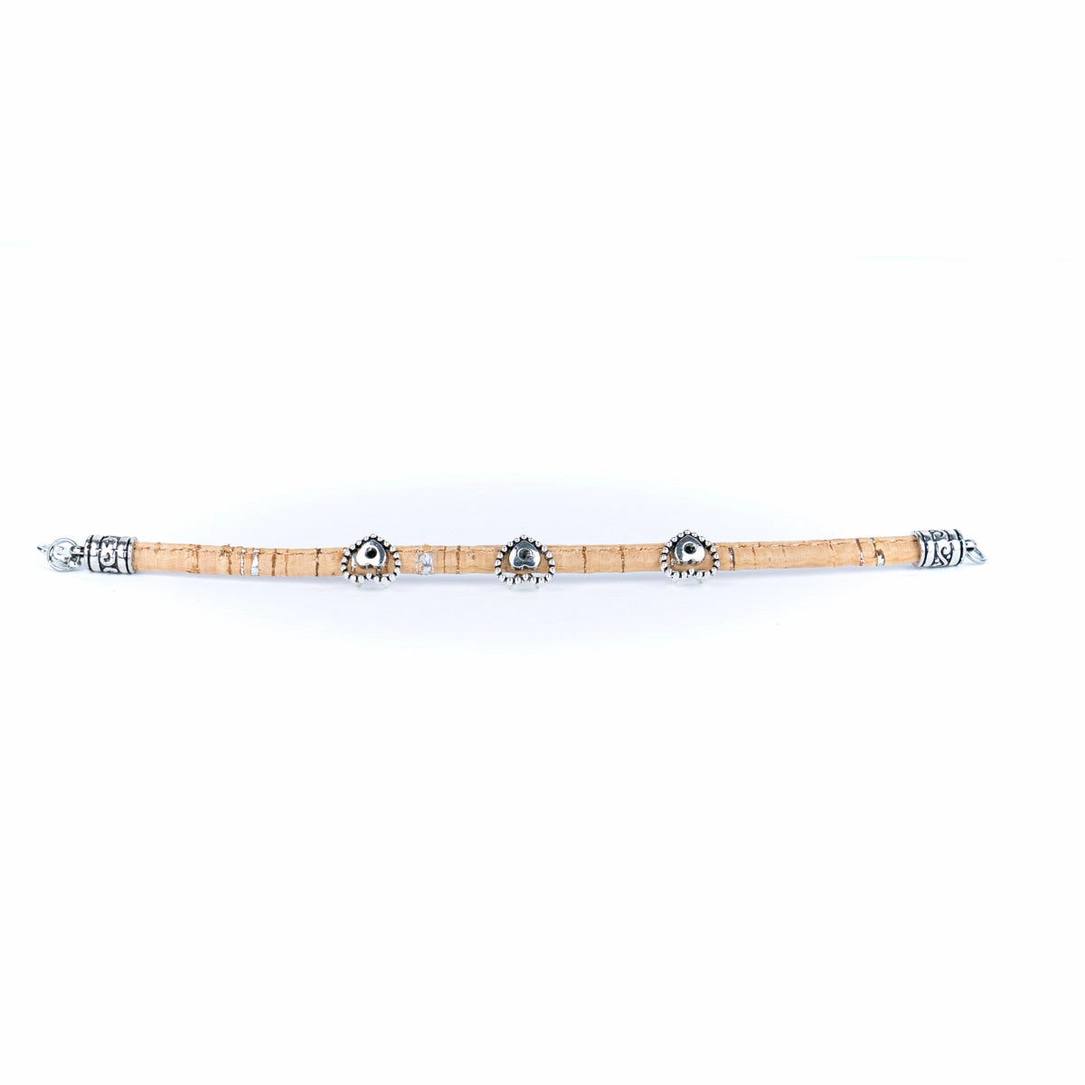3mm round natural cork wire and alloy hardware handmade women's bracelet BR-515-MIX-6