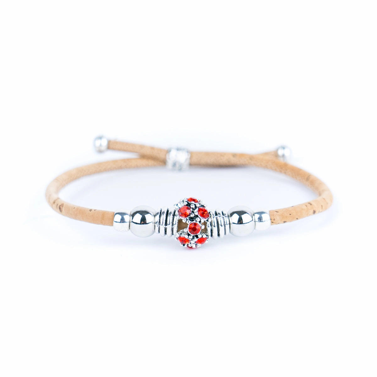 3mm round natural cork wire and alloy hardware handmade women's bracelet DBR-006-MIX-6