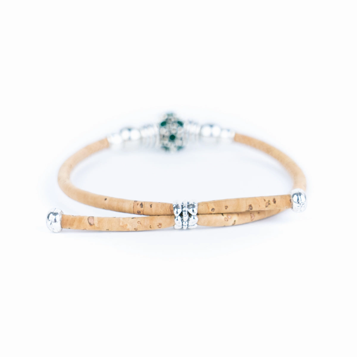 3mm round natural cork wire and alloy hardware handmade women's bracelet DBR-006-MIX-6