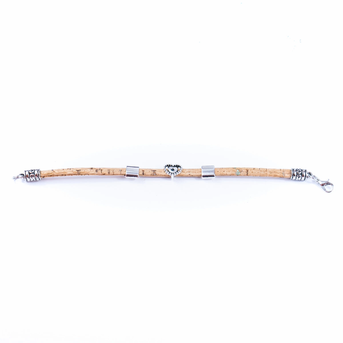 5mm flat Colored cork line and alloy hardware handmade women's bracelet BR-408-MIX-5