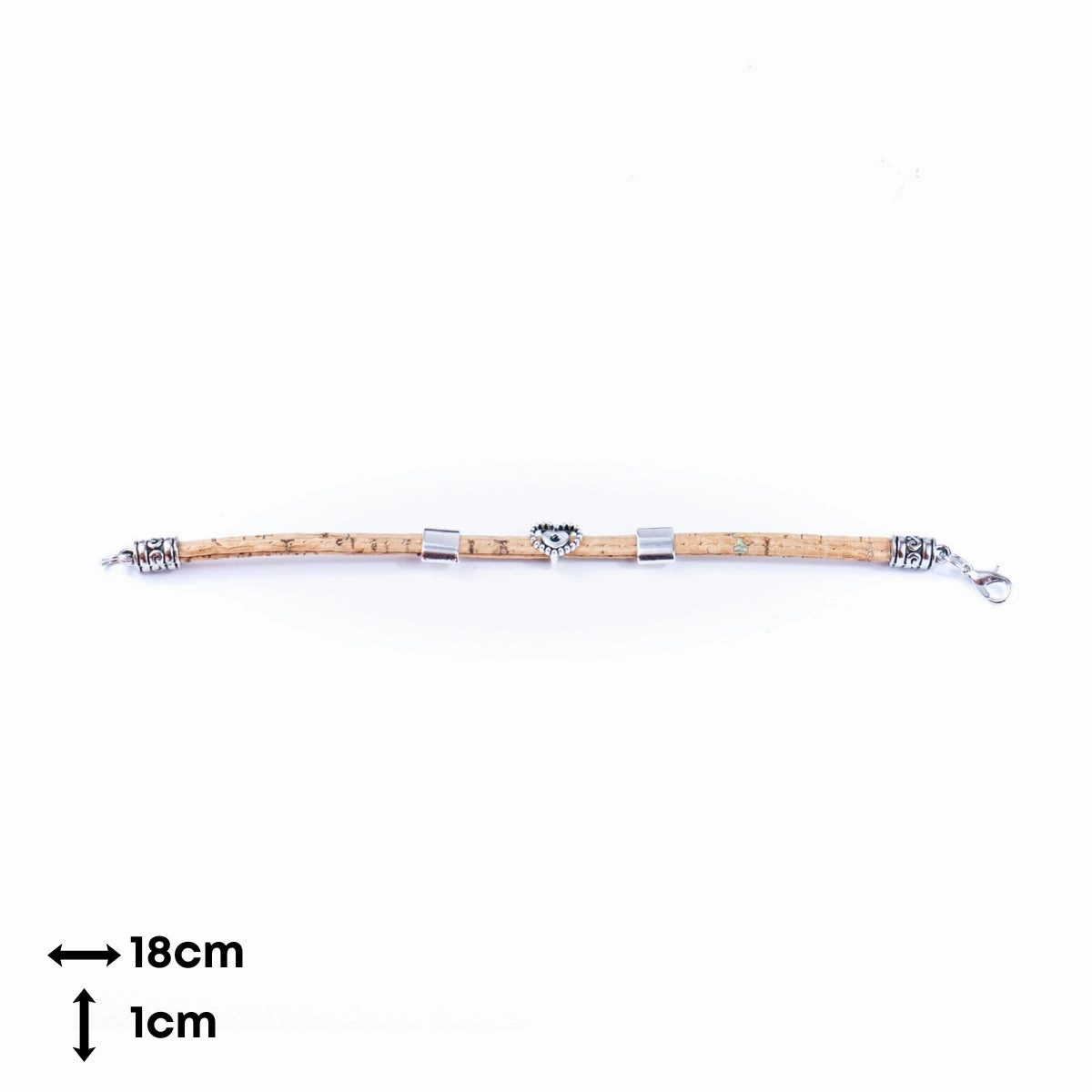 5mm flat Colored cork line and alloy hardware handmade women's bracelet BR-408-MIX-5
