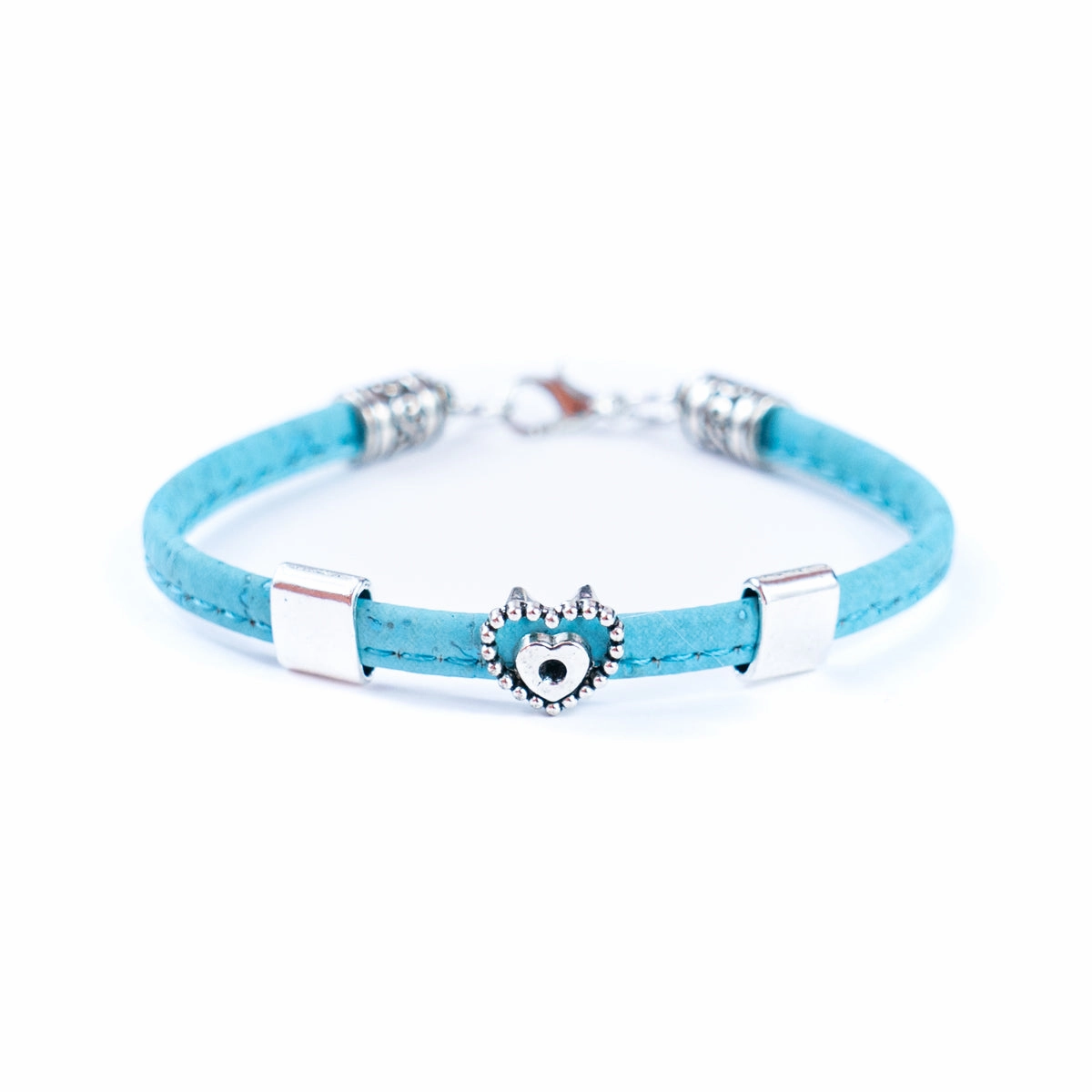 5mm flat Colored cork line and alloy hardware handmade women's bracelet BR-408-MIX-5