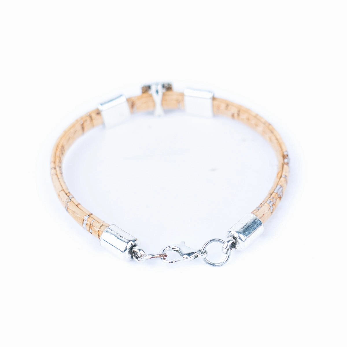 5mm flat colored cork wire and alloy hardware handmade women's bracelet  BR-487-MIX-5