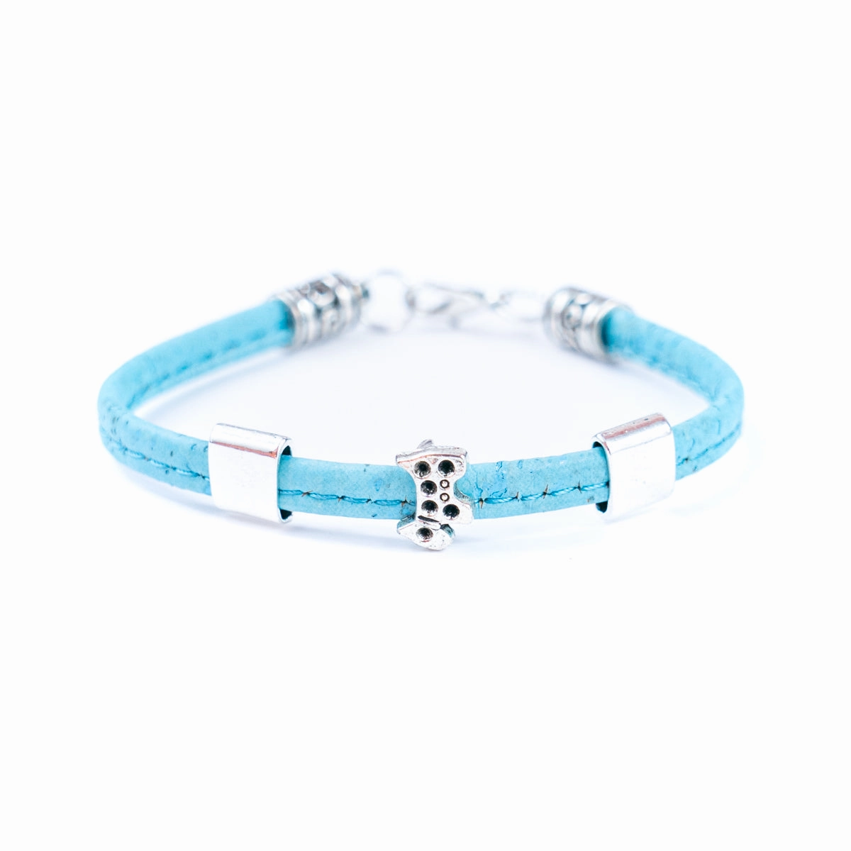 5mm flat colored cork wire and alloy hardware puppy handmade women's bracelet DBR-058-MIX-5