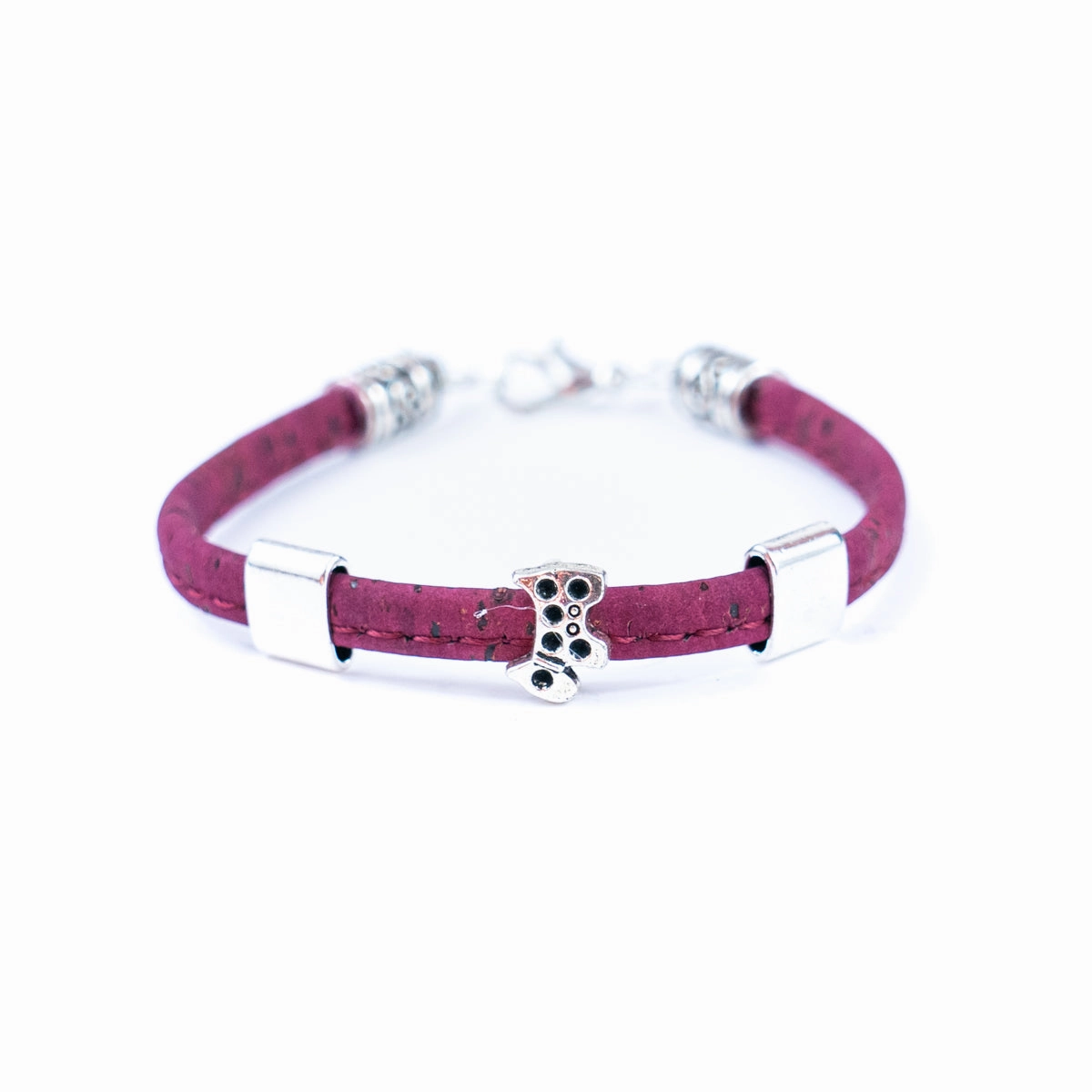 5mm flat colored cork wire and alloy hardware puppy handmade women's bracelet DBR-058-MIX-5