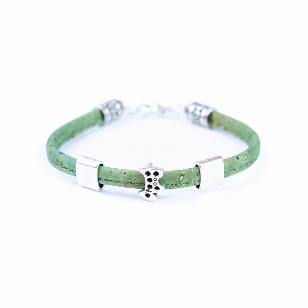 5mm flat colored cork wire and alloy hardware puppy handmade women's bracelet DBR-058-MIX-5