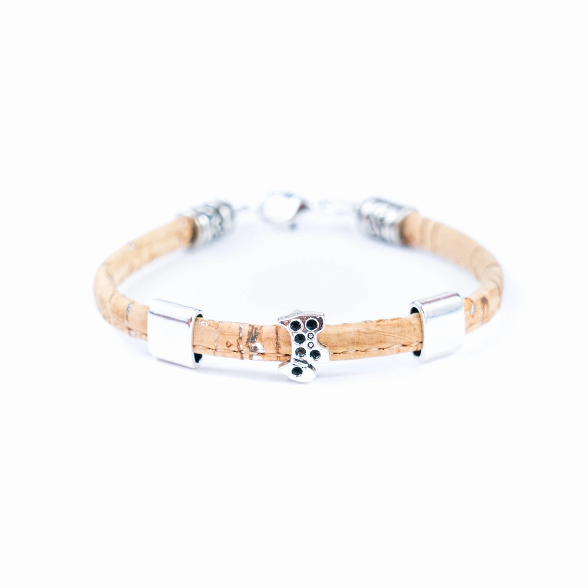5mm flat colored cork wire and alloy hardware puppy handmade women's bracelet DBR-058-MIX-5
