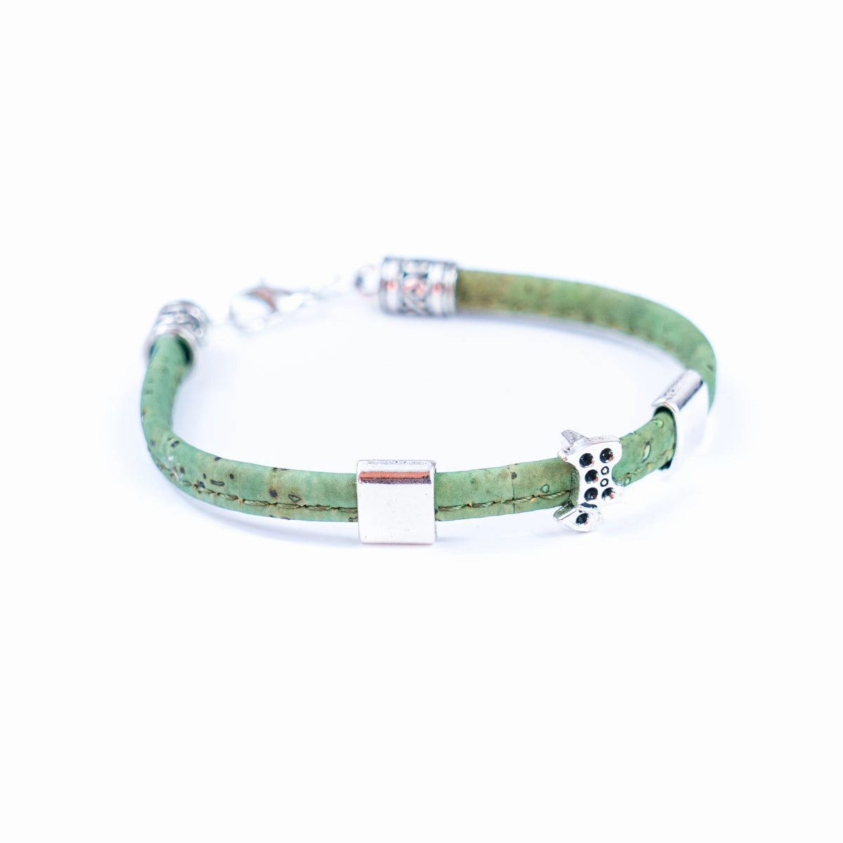 5mm flat colored cork wire and alloy hardware puppy handmade women's bracelet DBR-058-MIX-5