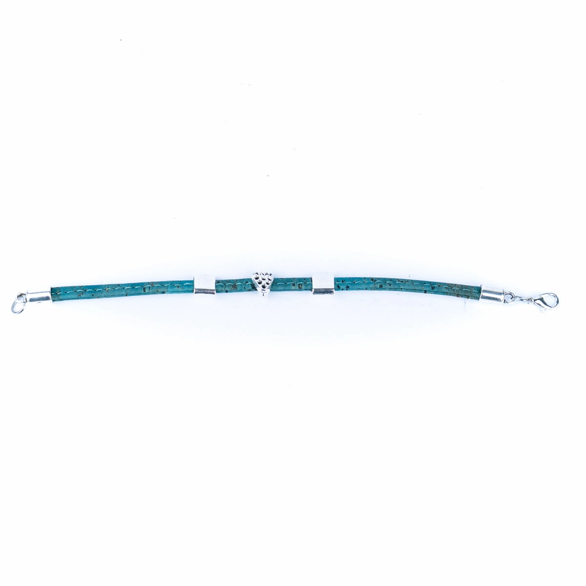 5mm flat colored cork wire and alloy strawberry hardware handmade women's bracelet  BR-504-MIX-5