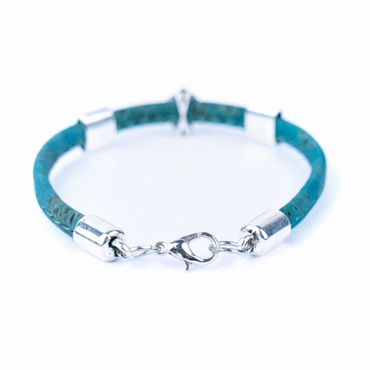 5mm flat colored cork wire and alloy strawberry hardware handmade women's bracelet  BR-504-MIX-5