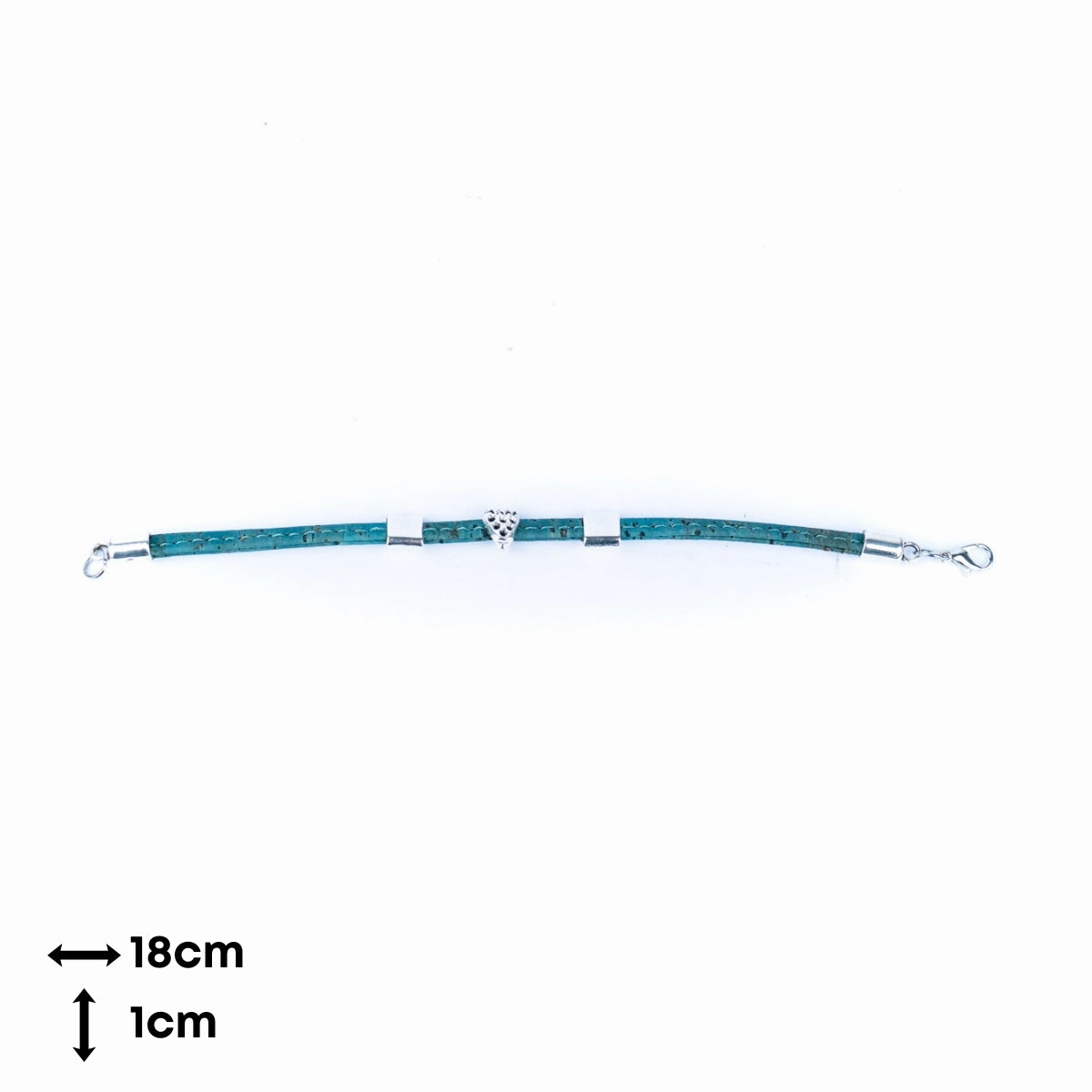 5mm flat colored cork wire and alloy strawberry hardware handmade women's bracelet  BR-504-MIX-5