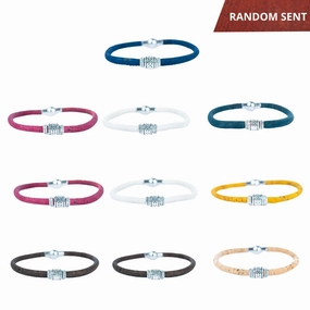 5mm round colored cork wire and alloy beads handmade unisex bracelet, DBR-049-MIX-10 -RANDOM