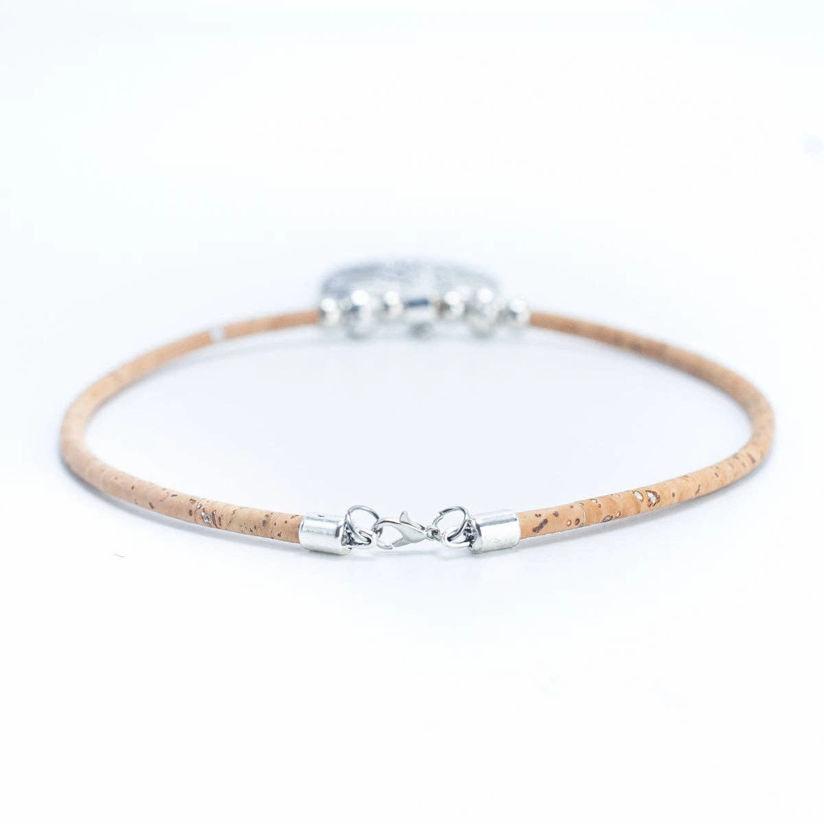 5mm round cork cord handmade of cross Cork Necklace N-206-5