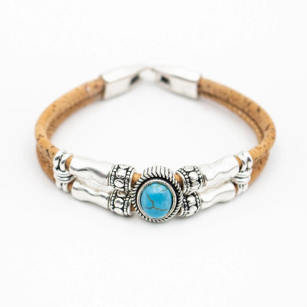 6units Cork Bracelet With Charm Beads- Original Handmade BR-192-MIX-6