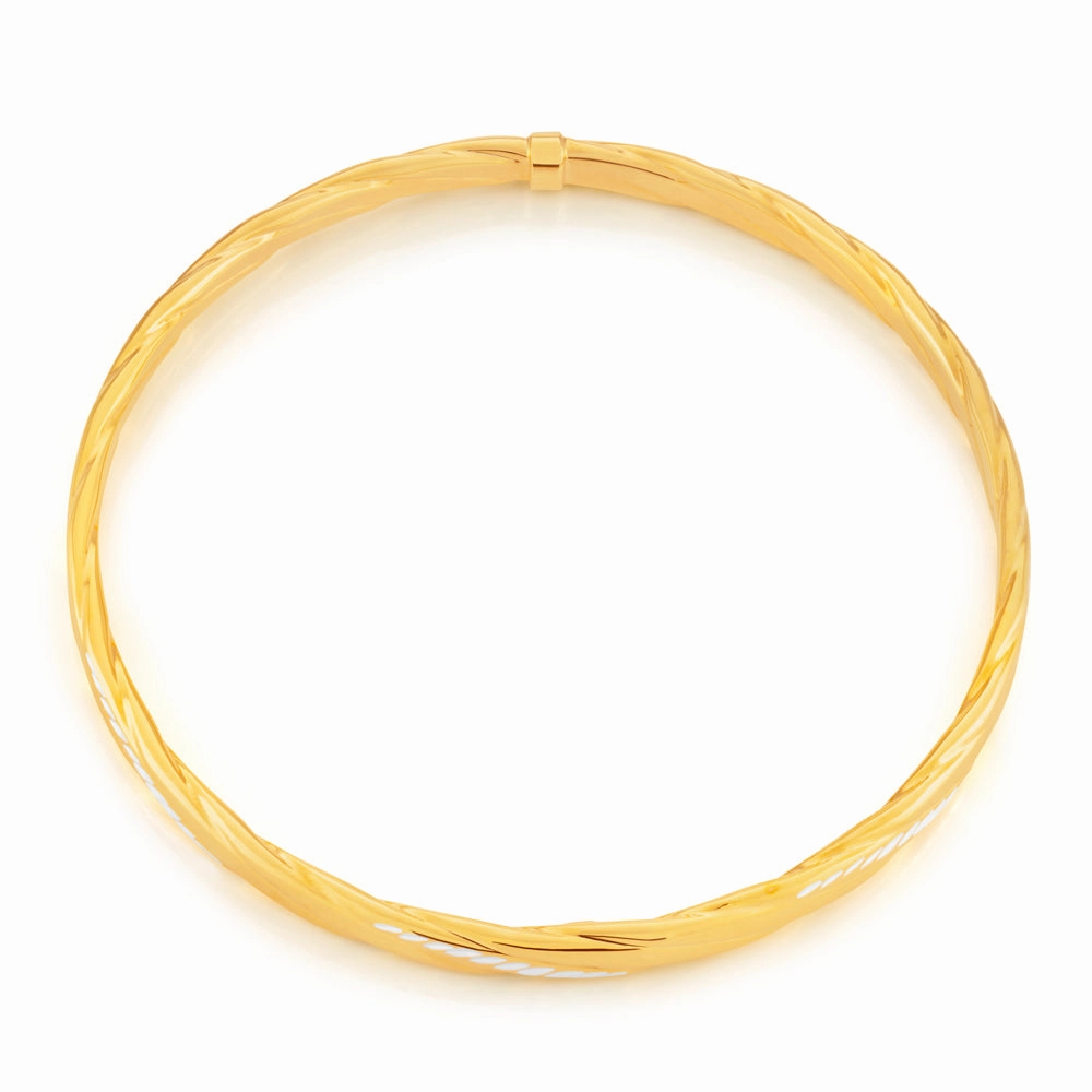 9ct Gold Filled Diamond Cut Bangle
