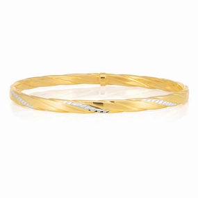 9ct Gold Filled Diamond Cut Bangle