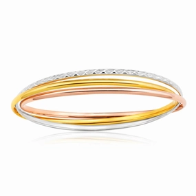 9ct Opulent Yellow Gold Silver Filled Bangle