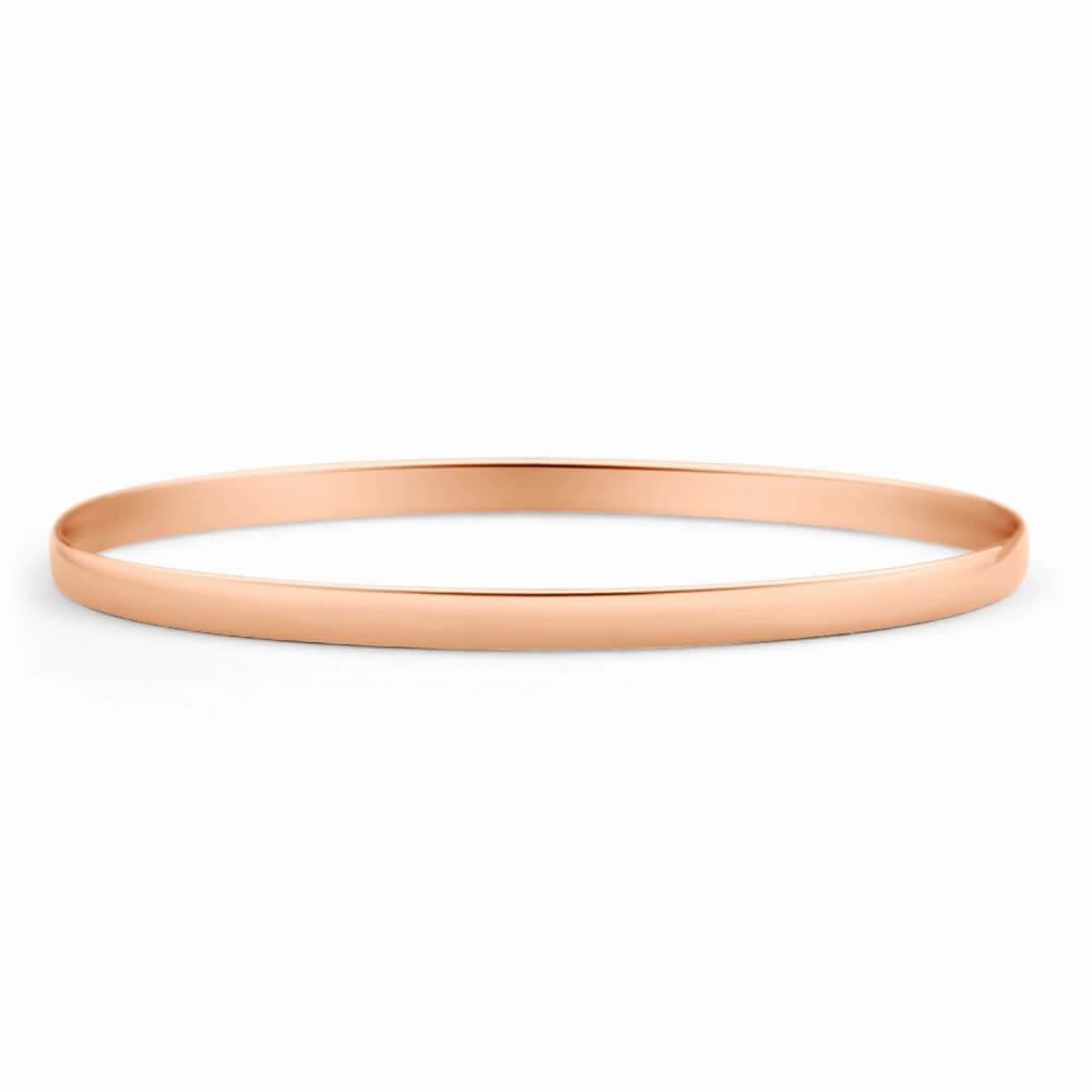9ct Rose Gold 4mm Solid Bangle