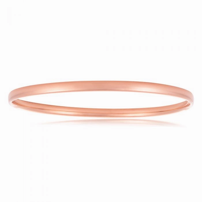 9ct Rose Gold hollow 4mm x 65mm Bangle